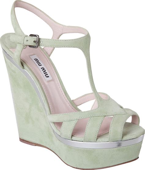 miu miu green wedges|miu mi u shoes.